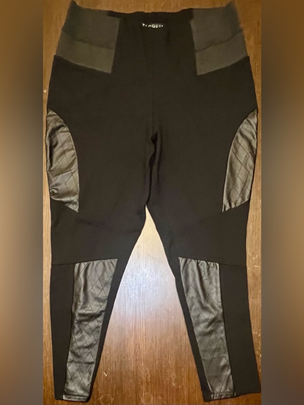 Eloquii Miracle Flawless Moto Leggings Black Quilted Faux Leather Size 18